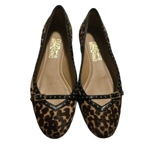 Salvatore Ferragamo Leopard Print Women's Flats